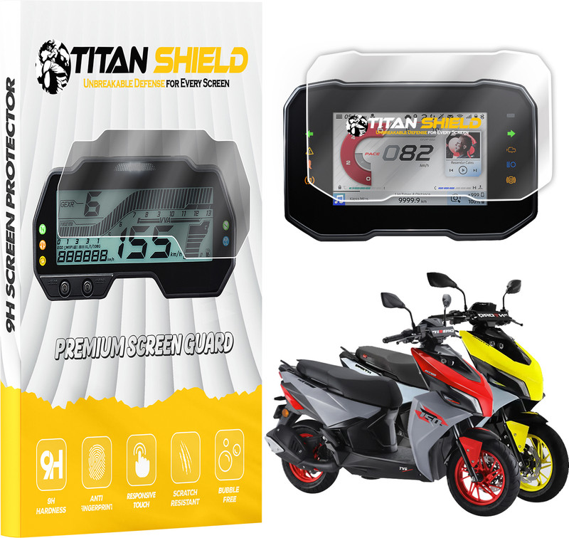 Titan Shield Screen Guard For TVS NTORQ 150 2025 TFT Digital Meter [Not Tempered Glass] Bike Crash Guard(TVS)