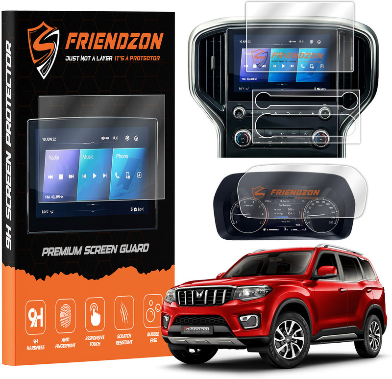 spartan shield Screen Guard for MAHINDRA SCORPIO N 2022-Running, INFOTAINMENT SYSTEM 8 INCH & INSTRUMENT CLUSTER Protector, Car TouchScreen Display Accessories ScorpioN [Not Tempered Glass] (2xScreenCombo)(Pack of 1)