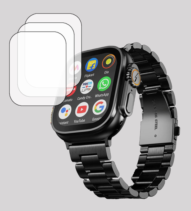 EJZATI Screen Guard for FIRE BOLTT ORACLE SMARTWATCH, SCREEN GUARD(Pack of 3)
