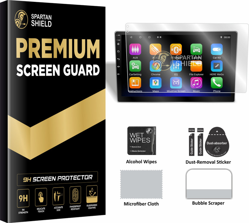 spartan shield Screen Guard for DIAMOND 2K 10.1 INCH [with Button Hole] Android Car Stereo System, Infotainment Display MATTE Protector, Aftermarket TouchScreen Music Audio Player Accessory 2025 [Not Tempered Glass](Pack of 1)