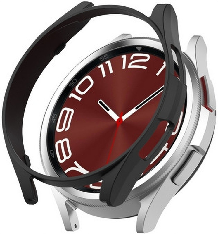 KAZUKI Screen Guard for Samsung Galaxy Watch 6 Classic 47mm Hollow PC Watch Protective Case (Black)(Pack of 1)