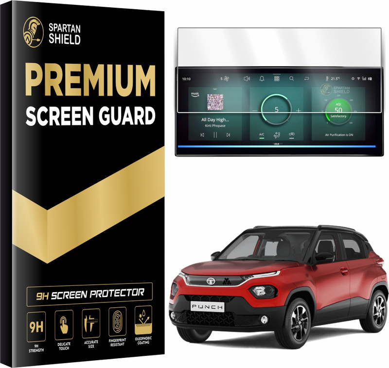 spartan shield Screen Guard for NEW KIA SONET 2024 FACELIFT 8 INCH INFOTAINMENT | HTK HTK PLUS HTX TOUCHSCREEN Display Protector | 9H Car Music System Accessory [Not Tempered Glass](Pack of 1)