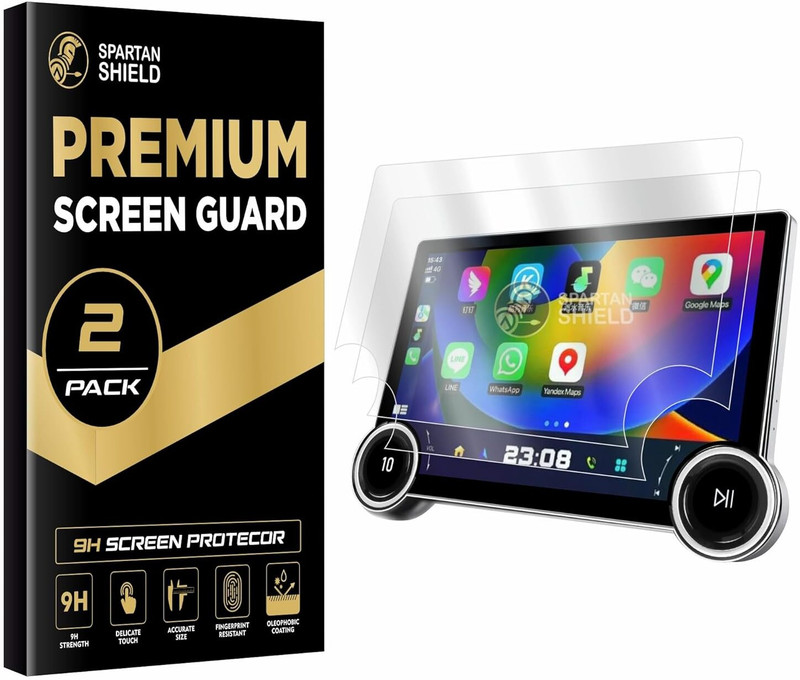 spartan shield Screen Guard for DIAMOND 2K 10.1 INCH [with Button Hole] Android Car Stereo System, Infotainment Display Protector, Aftermarket TouchScreen Music Audio Player Accessory 2025 [Not Tempered Glass](Pack of 1)