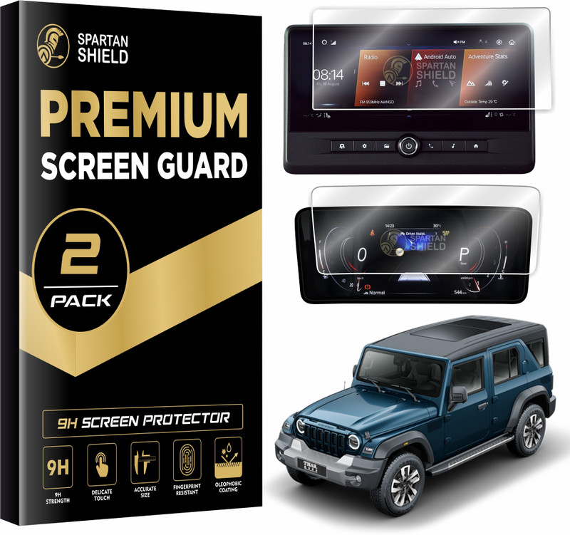 spartan shield Screen Guard for SCREEN GUARD COMBO For NEW HYUNDAI CRETA 2024 FACELIFT, 8 INCH TOUCHSCREEN INFOTAINMENT + 10.25 INCH DIGITAL INSTRUMENT CLUSTER Protector, EX S SO Optional, Car Display Music System Accessories [Not Tempered Glass](Pack of 1)