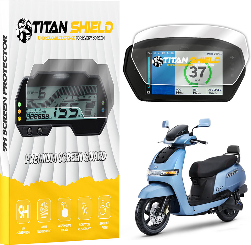 Titan Shield 9H Screen Guard Protector for TVS iQube EV 6 inch | Instrument Cluster Protector Bike Crash Guard(TVS)