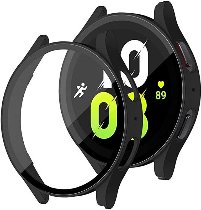 Swapit Screen Guard for Compatible Samsung Galaxy Watch 4 Screen Protector Case 44mm Accessories, Full Around Protective Bumper Face Cover for Galaxy Watch 4 (Black, 44mm)(Pack of 1)