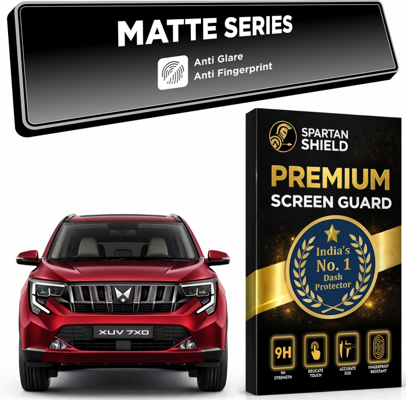 spartan shield Screen Guard for MAHINDRA XUV 7XO 2026+ || AX, AX3, AX5, AX7, AX7T & AX7L || 12.3 INCH PLAIN TRIPLE SCREEN *** WITHOUT ADRENOX+ BADGE CUTOUT *** || Anti Scratch || Water Repellant || With Complimentary Installation Kit || Bubble Free Application || XUV7XO Digital Instrument Cluster Pr