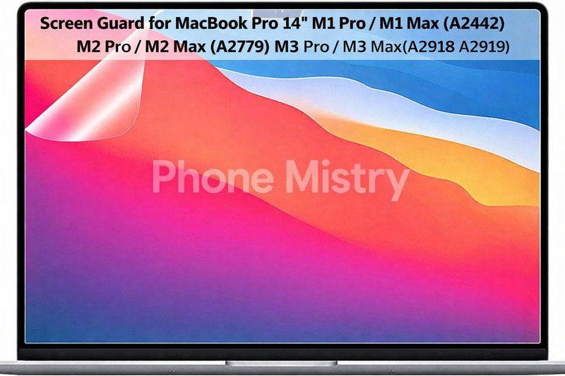 PhoneMistry Screen Guard for Macbook Pro 14 " M1 Pro / M1 Max (A2442) M2 Pro / M2 Max (A2779) M3 Pro / M3 Max (A2918 A2919)(Pack of 1)