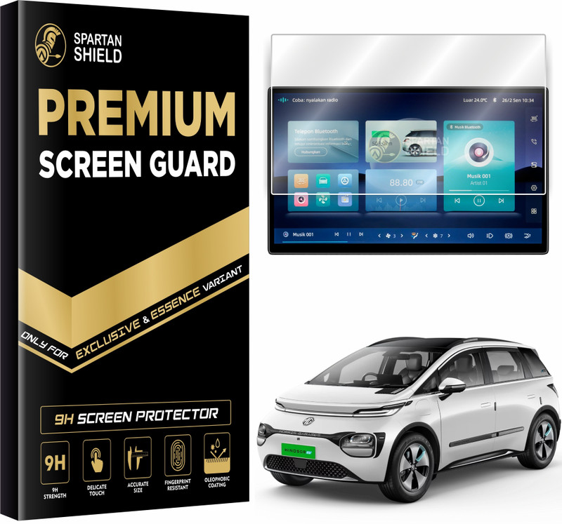 spartan shield Screen Guard for MG Windsor EV || 15.6 Inch Infotainment Touchscreen Protector || Water Resistant || Exclusive Essence || 9H Car Touch Digital Display Accessories 2024 [Not Tempered Glass](Pack of 1)