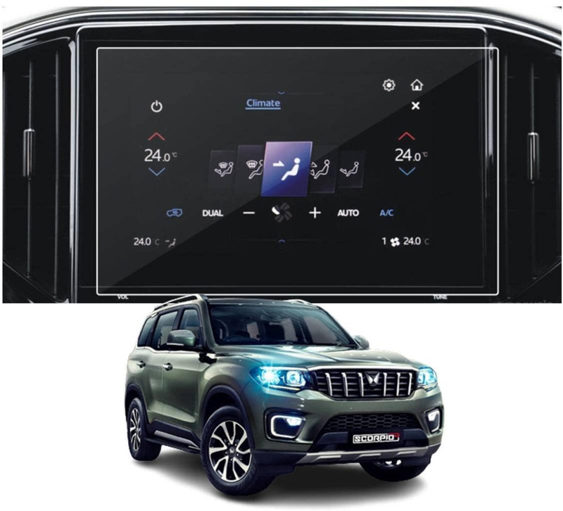 GARUDA GLASS Screen Guard for MAHINDRA SCORPIO N 2022 Infotainment Screen Protector (FACELIFT) (8 Inch) (Transparent)(Pack of 1)