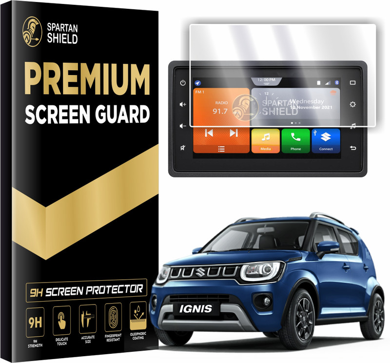 spartan shield Screen Guard for MARUTI SUZUKI IGNIS, Zeta | Alpha, 7-inch Infotainment System Display Screen Protector, Anti Fingerprint | Water Resistant, ignis Car Navigation Accessories [Not Tempered Glass] (7 Inch)(Pack of 1)