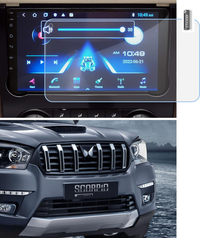 BOMGUARD Screen Guard for Mahindra Scorpio Classic s11 09 Inch [2022-Running] Touch Screen Infotainment Screen Protector (Company Fitted)(Pack of 1)