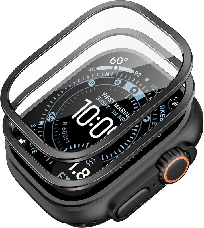 ear wear Tempered Glass Guard for Apple Watch Ultra 3/2/1 (2025/2024/2023/2022), Lightweight Protective Glass Film for iwatch Ultra 3/2/1(Pack of 1)