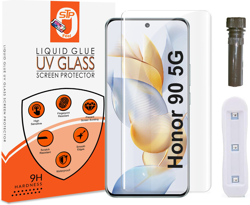 STP FEEL Tempered Glass Guard for Honor 90 5G Advanced UV Screen Protector Guard with Installation Kit(Pack of 1)