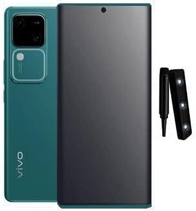 FLEXII Tempered Glass Guard for Vivo V30 / V30 Pro Tempered Glass Ultra Clear, Quick Response Fingerprints Unlock, Glossy 9H Glass for Vivo V30 | V30 Pro 5G (1 Pack, Black)(Pack of 1)