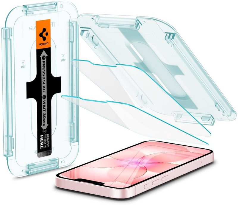 Spigen Tempered Glass Guard for iPhone 17, iPhone 17 Pro, iPhone 16 Pro(Pack of 2)