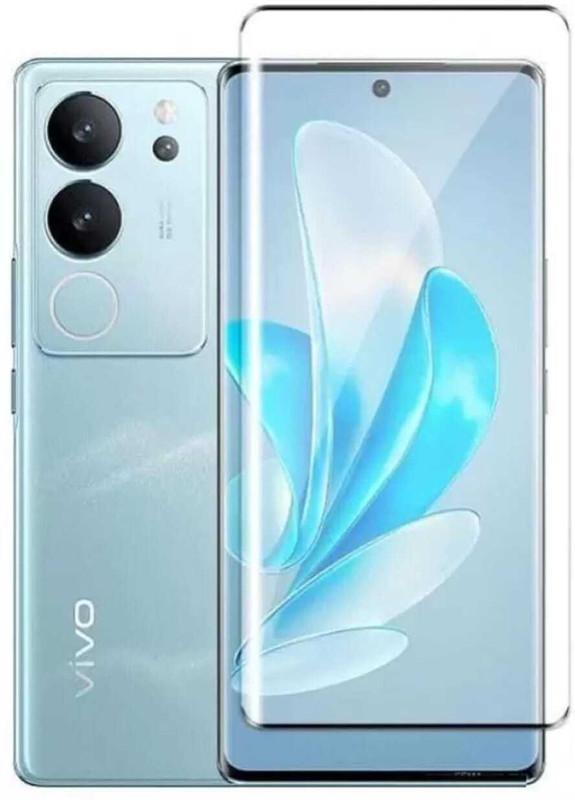 YAFILO Tempered Glass Guard for Vivo V29 / V29 Pro Curved Tempered Glass Full Adhesive Glue Full Screen Coverage - Easy Fit(Pack of 1)