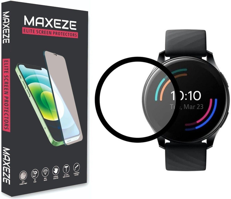MAXEZE Tempered Glass Guard for OnePlus Watch, OnePlus Watch 1, 1.39 inches / 46mm, with Easy Installation Kit, (Flexible material)(Pack of 1)