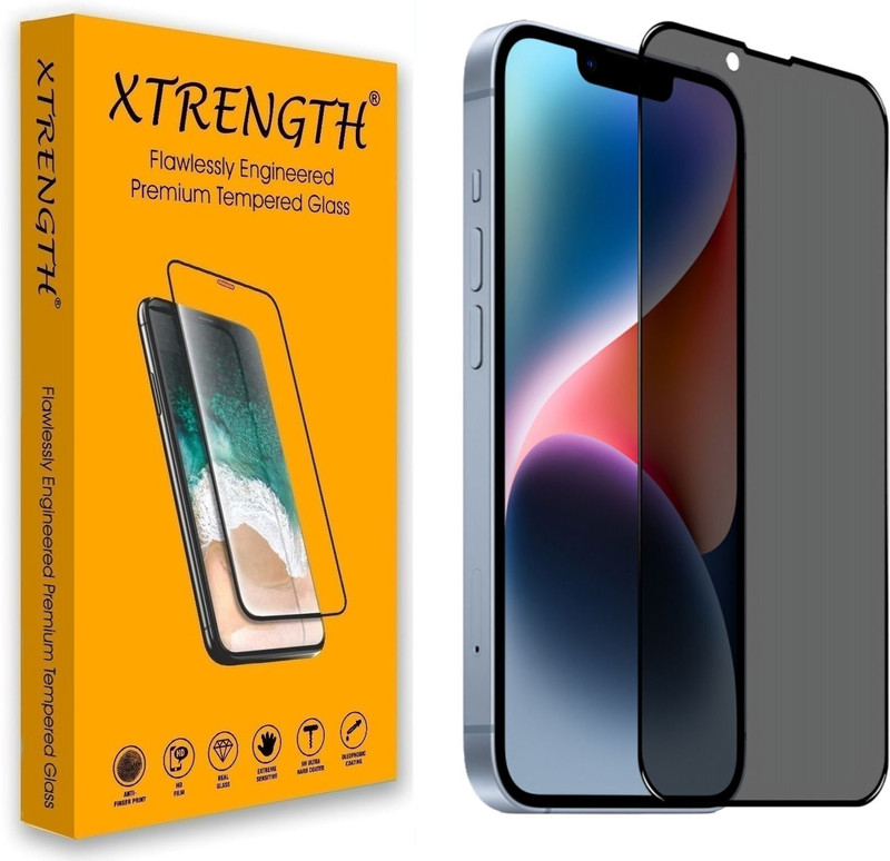 XYNITY Edge To Edge Tempered Glass for Apple iPhone 12 Mini, Privacy / Anti-Spy Screen Protector, with Easy Installation Kit(Pack of 1)