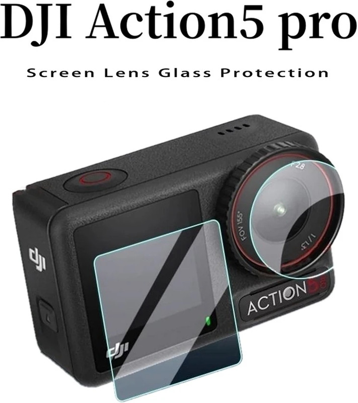 mavicair Tempered Glass Guard for DJI Action5pro Tempered Film, Anti-scratch, Ultra HD, Tempered Film creen Lens Glass Protective Film(Pack of 1)