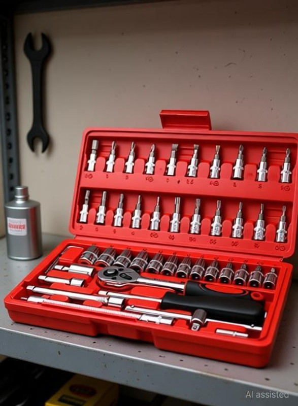 DHARTI CORPORATION 46 in 1 Hand Tool Kit For Home and Professional Use Tool Box with Tray