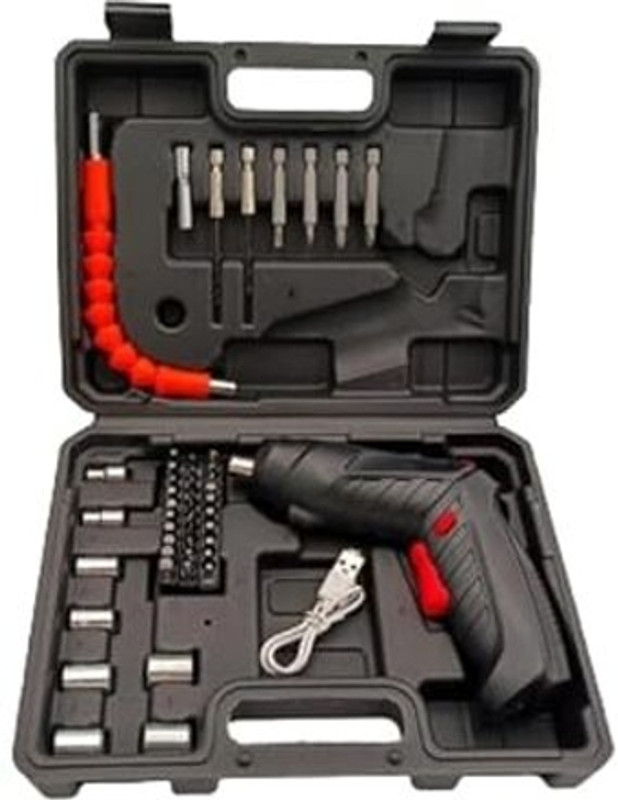 RVEnterprise Cordless Electric Screwdriver Kit with 47+ Bits | Rechargeable Drill Machine Set Precision Screwdriver Set(Pack of 1)