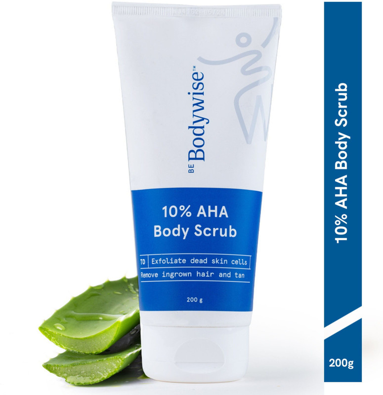 Be Bodywise 10% AHA Body Scrub |10% Lactic Acid, Oat Extract | Exfoliates Skin, Reduces Tan Scrub(200 g)