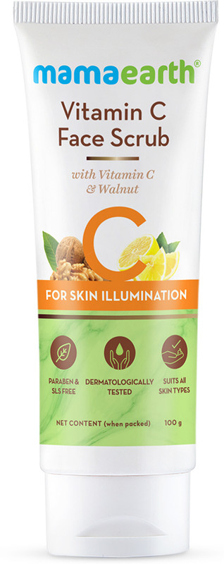 Mamaearth Glowing Skin With Vitamin C and Walnut For Skin Illumination Face Scrub(100 g)