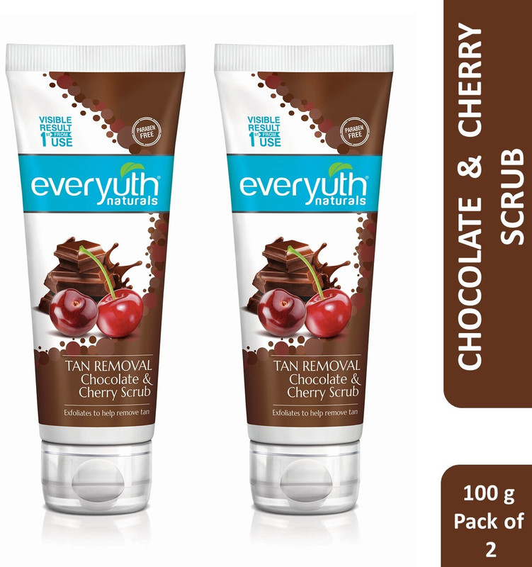 Everyuth Naturals Tan Removal Chocolate & Cherry De tan, Detoxify & Cleanse Paraben Free Scrub(200 g)