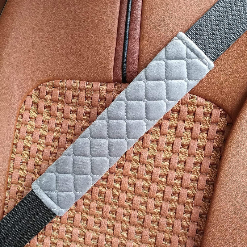 omdaenterprise Gray Seatbelt Pad Soft Padded Shoulder Protector Universal Fit Seat Belt Cover(Pack of 1)