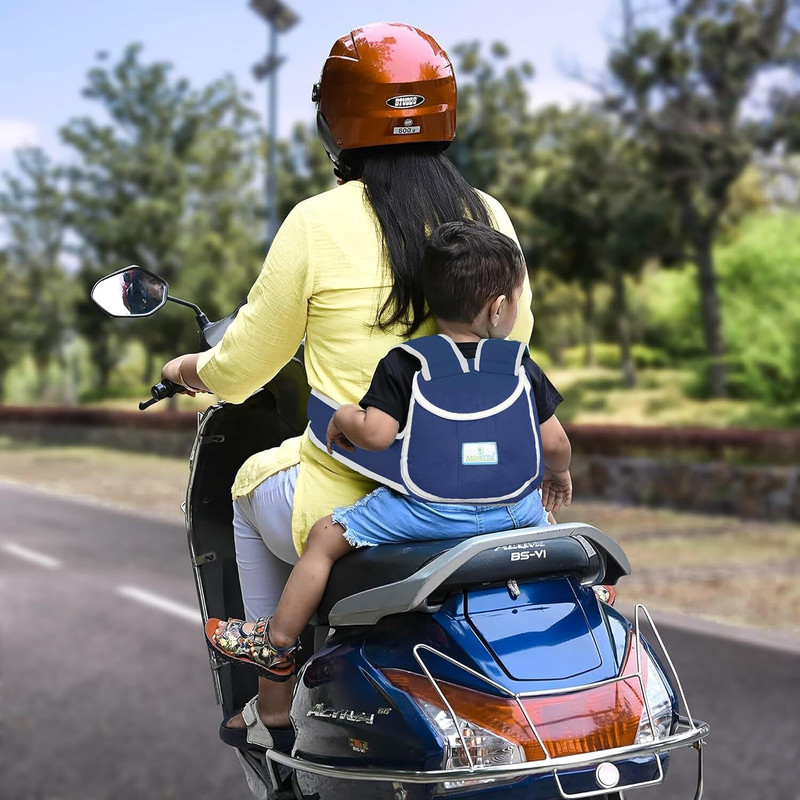 DEYNO Magic Seat Two Wheeler/Bike/Scooter Child/Kids Safety Seat Belt (Blue- Iron man) Baby Carrier(Multicolor, Front carry facing out)