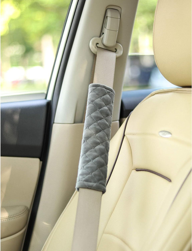 omdaenterprise Gray Seat Belt Cover Comfortable Padded Neck and Shoulder Support Seat Belt Cover(Pack of 1)