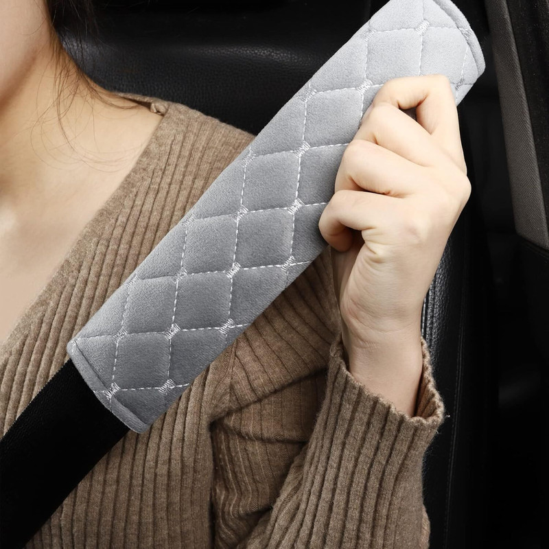 LILA ENTERPRISE Bag,Soft Comfort Helps Protect You Neck Shoulder from The Seat Belt Rubbing Gray Seat Belt Cover(Pack of 1)