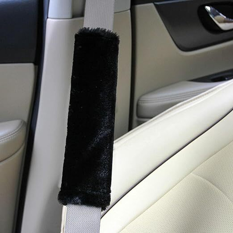 Gabani fashion Fluffy Seat Belt Protector - 5665 Seat Belt Cover(Pack of 2)