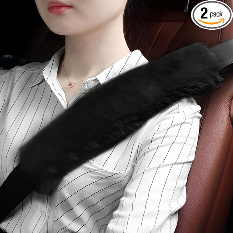 Glitzn Seat Belt Covers for Adults, Comfortable Driving Black Seat Belt Cover(Pack of 2)