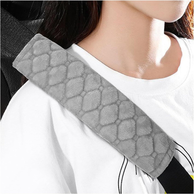 DIYAL ENTERPRISE Gray Seat Belt Shoulder Cover for Car | Easy Install & Washable Seat Belt Cover(Pack of 2)