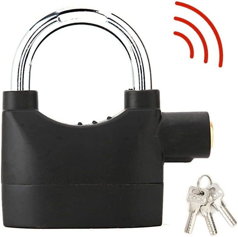 TruVeli Sensor Alarm Lock. Security Smart Padlock Siren for Home,Office,Shop(Black)