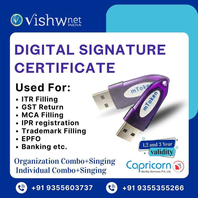 PayCare Class 3 Digital Signature Certificate 2 Years Validity with Organization Signing mToken(Blue)