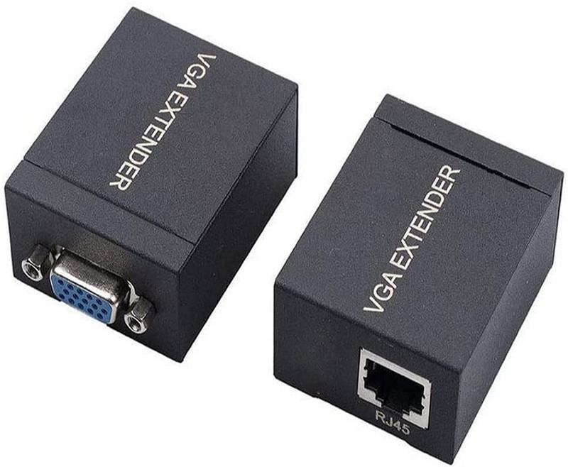 Sancy VGA Extender Over Cat5e/6/7, 60m 1080p Transmitter Receiver Kit for PC, TV, CCTV Media Streaming Device(Black)
