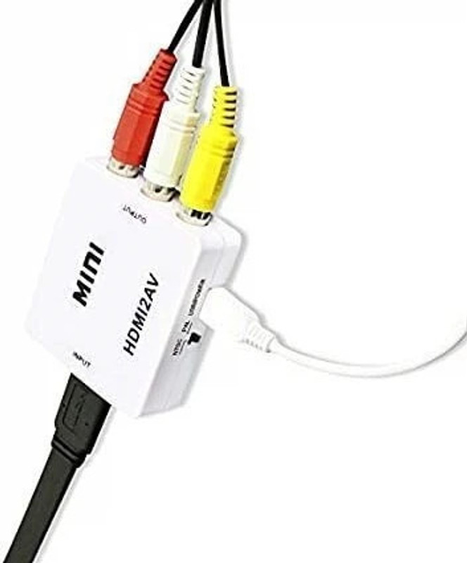 TERABYTE HDMI TO AV Converter UP Scaler 720/1080p Full HD Video Converter Selector Box Media Streaming Device(White)