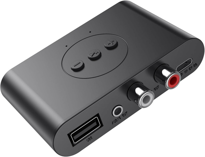Etzin Bluetooth 5.3 Audio Receiver Wireless RCA Bluetooth Adapter Media Streaming Device(Stereo Wireless Audio Receiver/USB Flash Drive/NFC One-Touch Connection)