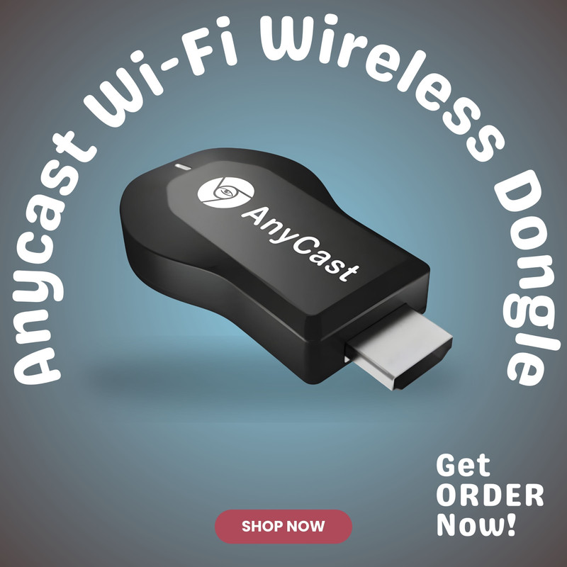 FRONY AnyCast Wi-Fi Wireless Display Dongle Wireless Tv Steaming device by NetflixR88 Media Streaming Device(Black)
