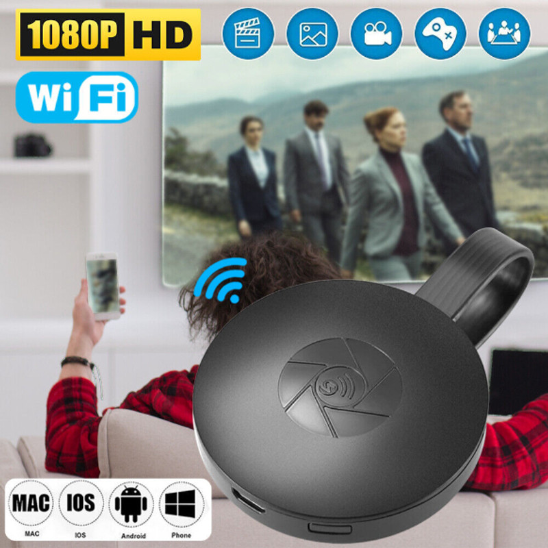 GUGGU TL-Chromecast Dongle Wireless 1080P HDMI Mirror Screen Display Adapter For TV Media Streaming Device(Black)