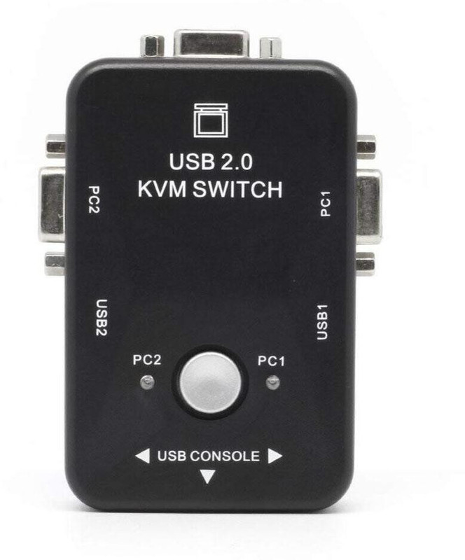 Sancy 2 Port USB 2.0 Plus KVM Switch Box Control 2 PC from 1 USB Keyboard and Mouse Media Streaming Device(Black)