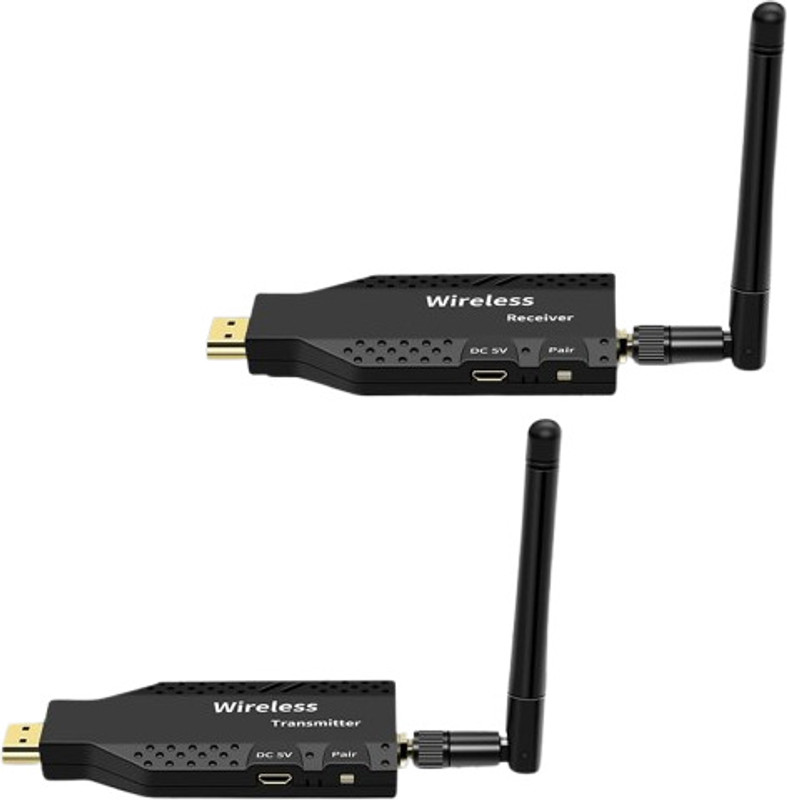 atdaraz 50M Wireless HDMI Transmitter and Receiver, 2.4G/5G Wireless HDMI Extender Kit Media Streaming Device(Black)