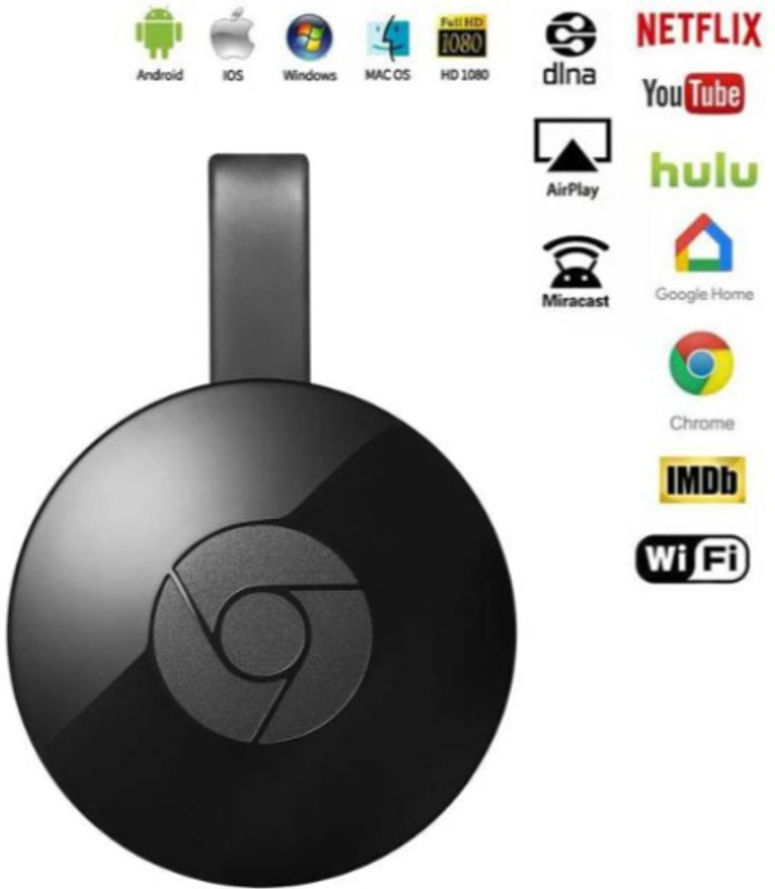 GUGGU VKA26_AJ71-Chrome cast WiFi HDMI Dongle & Wireless Display for TV Media Streaming Device(Black)