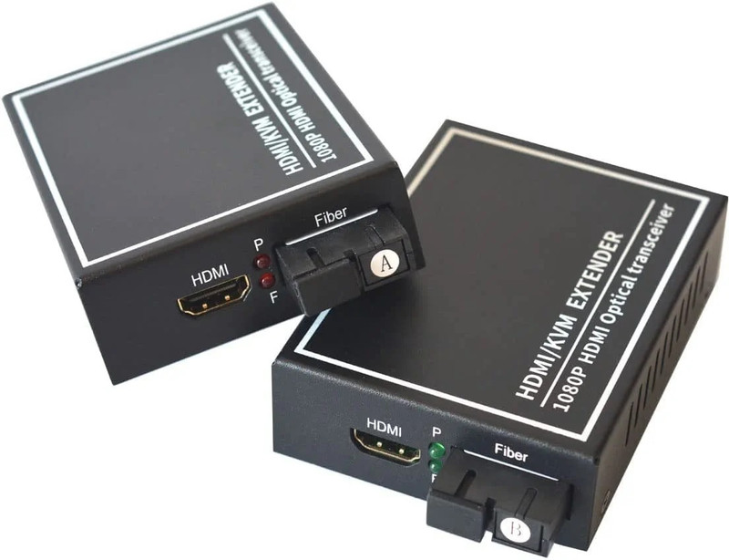 microware 1080P HDMI Audio & Video Optical End Machine HDMI Fiber Optic Extender 20km Media Streaming Device(Black)