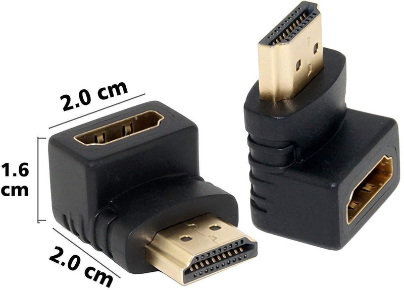 OG X NEXA WITH DEVICE Gold Plated 90 Degree Hdmi Male To Female Adapter/Converter Extender L Shape Media Streaming Device(Black)