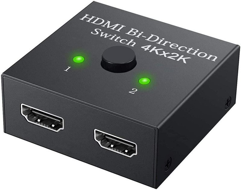 ALRITO HDMI Switch Splitter, 2 Port Bi-Directional Manual HDMI Switch 2 in 1 out Media Streaming Device(Black)
