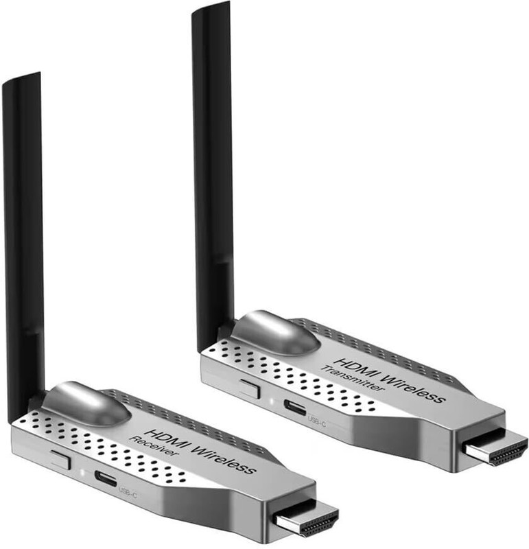 Tobo 100M Wireless HDMI Video Audio Transmitter Receiver Extender Adapter TD-1452WA Media Streaming Device(Silver)